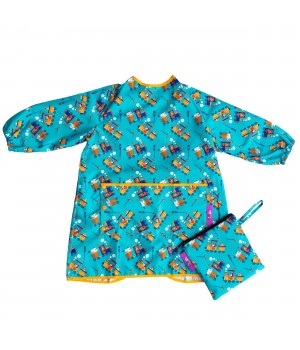 Tidy Tot Long Length Coverall Bib - Trains